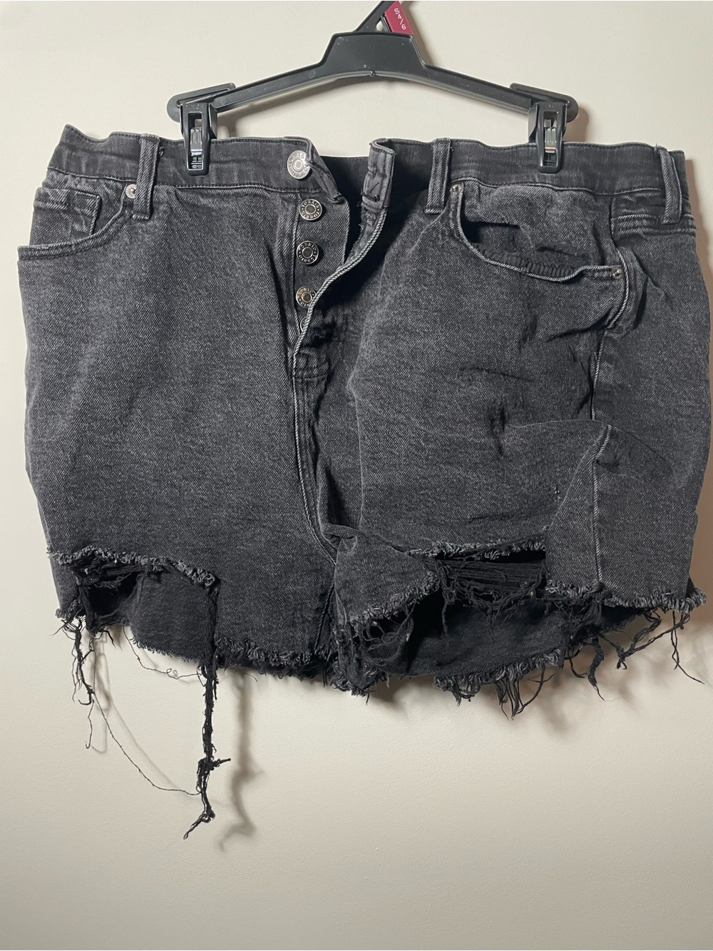 Torrid size 18 Black Distressed Denim Shorts